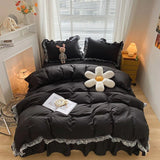 Xpoko Ruffle Lace Bedding Set