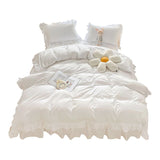 Xpoko Ruffle Lace Bedding Set