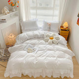 Xpoko Ruffle Lace Bedding Set