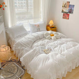 Xpoko Ruffle Lace Bedding Set