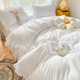 Xpoko Ruffle Lace Bedding Set