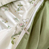 Xpoko Sage Green Wildflowers Bedding Set