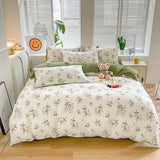 Xpoko Sage Green Wildflowers Bedding Set