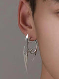 Xpoko Silver Punk Character Earrings