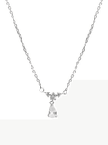 Xpoko Silver Rhinestone Drop Decor Necklace