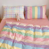 Xpoko Pastel Rainbow Bedding Set