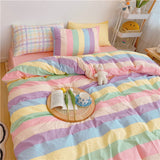 Xpoko Pastel Rainbow Bedding Set