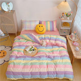 Xpoko Pastel Rainbow Bedding Set