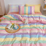 Xpoko Pastel Rainbow Bedding Set