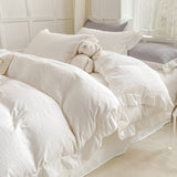 Xpoko Soft Crumpled Ruffle Bedding Set