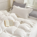 Xpoko Soft Crumpled Ruffle Bedding Set