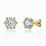 Xpoko Sparkly Silver Moissanite Solitaire Stud Earrings Set