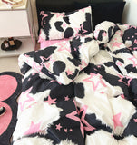 Xpoko Star Cow Print Bedding Set