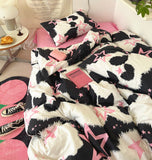 Xpoko Star Cow Print Bedding Set