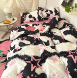 Xpoko Star Cow Print Bedding Set