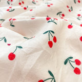 Xpoko Stitched Edge Red Cherries Bedding Set