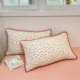 Xpoko Stitched Edge Red Cherries Bedding Set