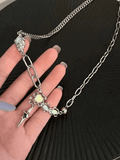 Xpoko Stone Decor Astral Link Chain Necklace