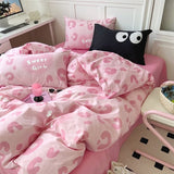 Xpoko Sweet Girl Pink Leopard Print Bedding Set