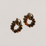 Xpoko Tigers Eye Beaded Multiway Drop Hoop Earrings