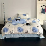 Xpoko Vintage Butterflies Y2K Aesthetic Bedding Set