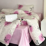 Xpoko Vintage Butterflies Y2K Aesthetic Bedding Set