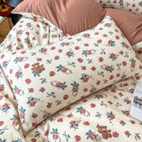 Xpoko Vintage Coquette Red Roses Bedding Set