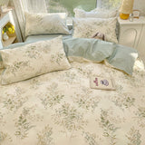 Xpoko Vintage Pale Floral Print Bedding Set