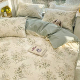 Xpoko Vintage Pale Floral Print Bedding Set