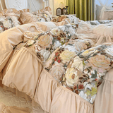 Xpoko Vintage Rose Princess Cotton Bedding Set