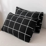 Xpoko White on Black Grid Bedding Set