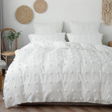 Xpoko White Pom Pom Bedding Set