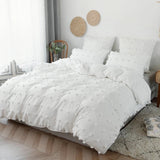 Xpoko White Pom Pom Bedding Set