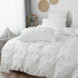 Xpoko White Pom Pom Bedding Set