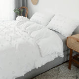 Xpoko White Pom Pom Bedding Set