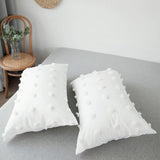 Xpoko White Pom Pom Bedding Set