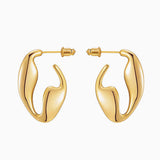 Xpoko Glossy 18K Gold Plated Geometric Hoops