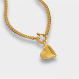 Xpoko 2024 New Woman Necklace Elegant FshionChunky Heart Necklace