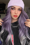 Xpoko Elegant Wave Full Machine Synthetic Wigs in Purple 26''