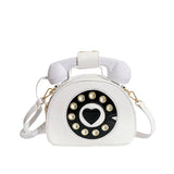 Xpoko Fashion Bags Telephone Shaped PU Leather Shoulder Bag