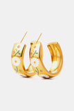 Back to school Stainless Steel 18K Gold Plated Ring Shape C-Hoop Earrings