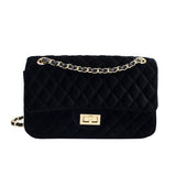 Xpoko Fashion Bags Solid Color Velvet Quilted Bag