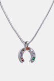 Back to school Inlaid Zircon Pendant Stainless Steel Necklace