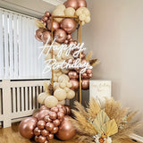 Xpoko - 128-Piece Rose Gold, Pink & White Balloon Decor Set - Perfect For Parties! Halloween，Thanksgiving And Christmas Gift
