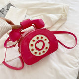 Xpoko Fashion Bags Telephone Shaped PU Leather Shoulder Bag