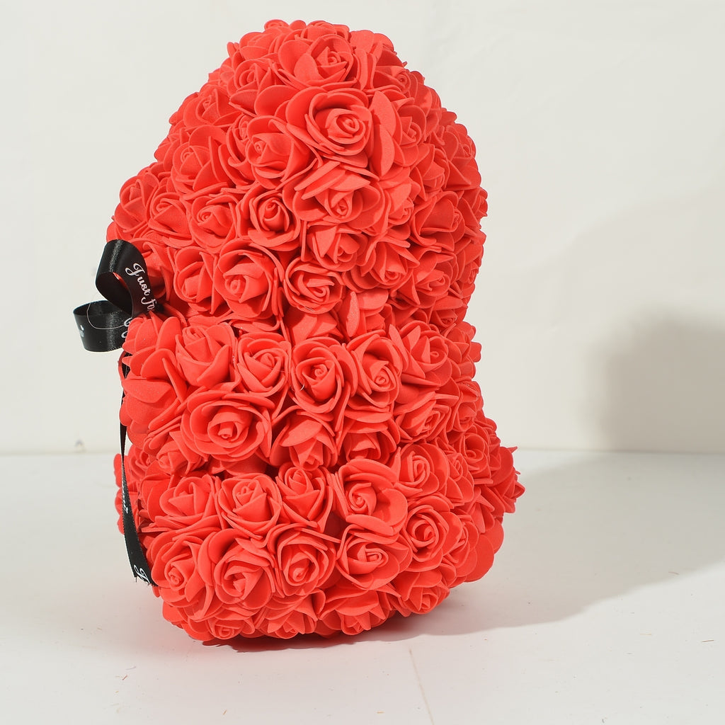Xpoko - 1pc Rose Bear Artificial Foam Flowers Bear Made Of Roses For Valentines Day, Mothers Day, Anniversary, Wedding Gifts 6.69*9.05in Mother's Day Gifts Birthday Gifts