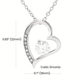 Xpoko Creative Elegant Trendy Heart Pendant Necklace Decorative Accessories Holiday Mother's Day Gift With Gift Card Box
