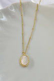 Xpoko Shell Shape Copper 14K Gold Plated Necklace