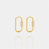 Xpoko 2024 New Fashion Woman Style Earring ElegantSofia Carabiner Hoops