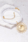 Back to school Zinc Alloy Sun Shape Pendant Necklace